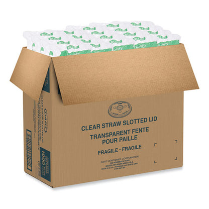 Straw-slot Cold Cup Lids, Fits 30 Oz To 32 Oz Cups, Clear, 50/sleeve, 20 Sleeves/carton