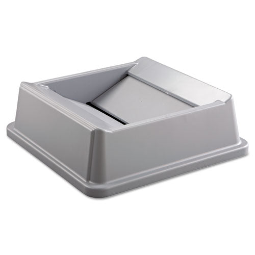 Untouchable Square Swing Top Lid, Plastic, 20.13w X 20.13d X 6.25h, Gray