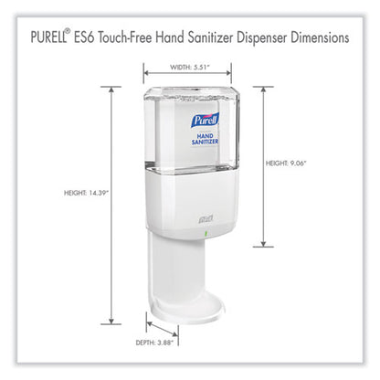 Es6 Touch Free Hand Sanitizer Dispenser, 1,200 Ml, 5.25 X 8.56 X 12.13, White