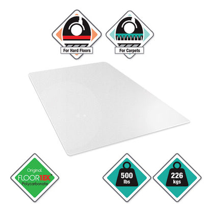 Cleartex Megamat Heavy-duty Polycarbonate Mat For Hard Floor/all Carpet, 46 X 53, Clear