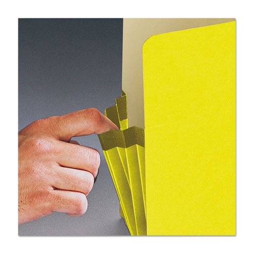 Colored File Pockets, 3.5" Expansion, Legal Size, Yellow