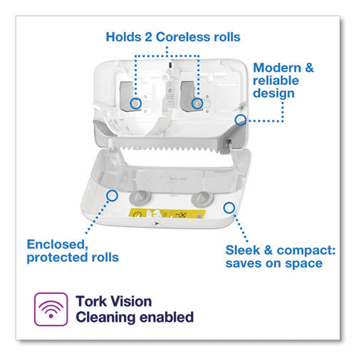 Elevation Coreless High Capacity Bath Tissue Dispenser, 14.17 X 5.08 X 8.23, White