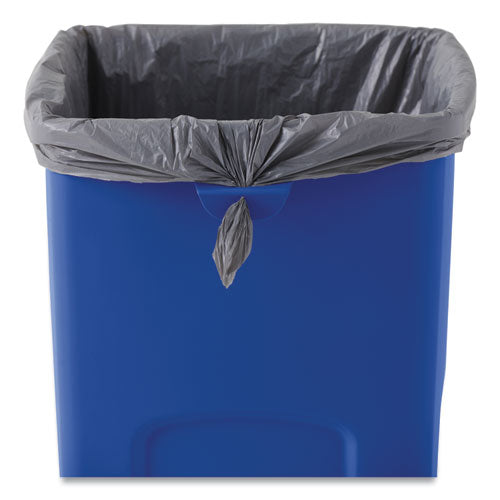 Untouchable Square Waste Receptacle, 23 Gal, Plastic, Blue