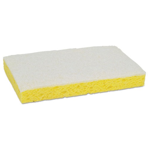 Light-duty Scrubbing Sponge, #63, 3.6 X 6.1, 0.7" Thick, Yellow/white, 20/carton