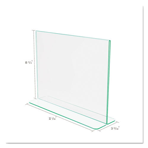 Superior Image Premium Green Edge Sign Holders, 11 X 8.5 Insert, Clear/green