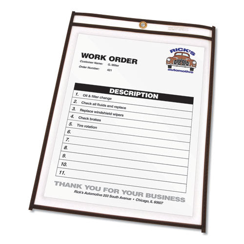 Shop Ticket Holders, Stitched, Both Sides Clear, 50 Sheets, 8.5 X 11, 25/box