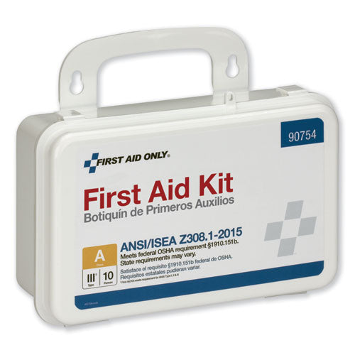 Ansi Class A 10 Person First Aid Kit, 71 Pieces, Plastic Case