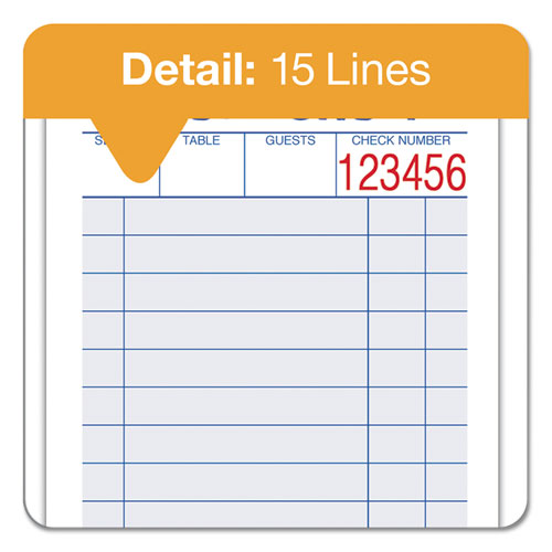 Guest Check Pad, Two-part Carbonless, 6.38 X 3.38, 50 Forms Total