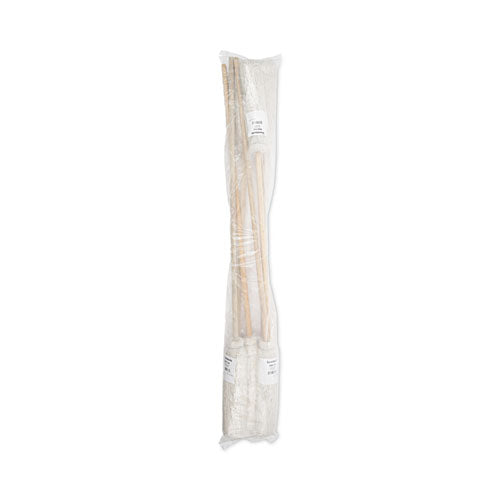 Handle/deck Mops, #16 White Cotton Head, 48" Natural Wood Handle