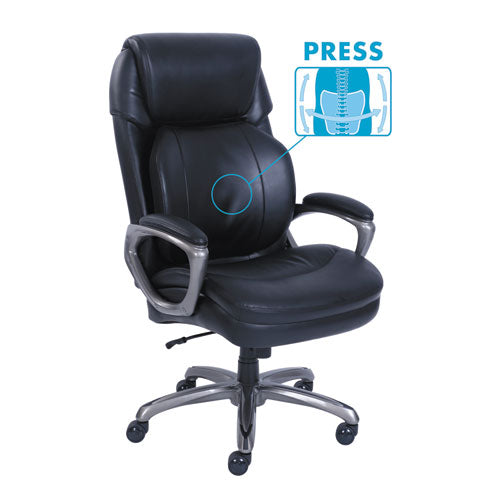 Cosset Big And Tall Executive Chair, Supports Up To 400 Lb, 19" To 22" Seat Height, Black Seat/back, Slate Base