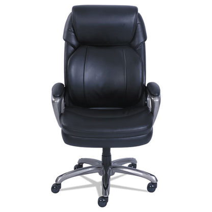 Cosset Big And Tall Executive Chair, Supports Up To 400 Lb, 19" To 22" Seat Height, Black Seat/back, Slate Base