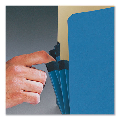 Colored File Pockets, 3.5" Expansion, Letter Size, Blue