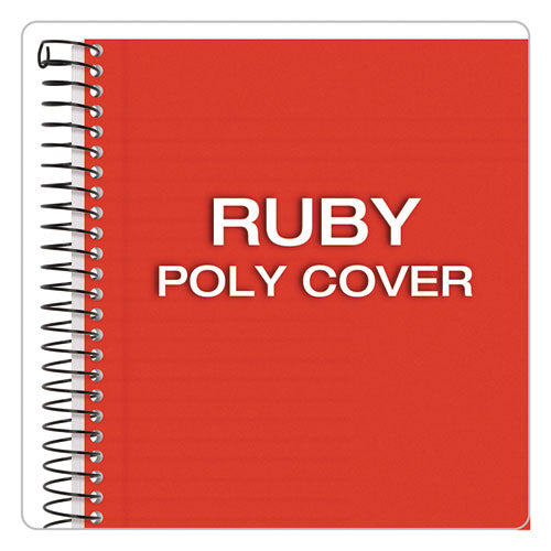 Color Notebooks, 1-subject, Narrow Rule, Ruby Red Cover, (100) 8.5 X 5.5 White Sheets