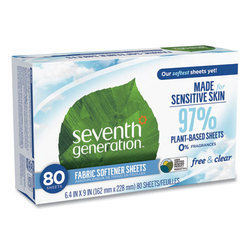 Natural Fabric Softener Sheets, Unscented, 80 Sheets/box, 4/carton