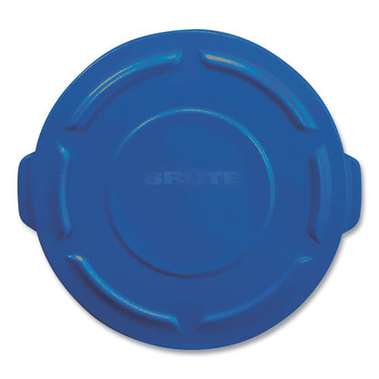 Brute Self-draining Flat Top Lids For 32 Gal Round Brute Containers, 22.25" Diameter, Blue