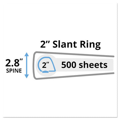 Heavy-duty Non Stick View Binder With Durahinge And Slant Rings, 3 Rings, 2" Capacity, 11 X 8.5, White, (5504)