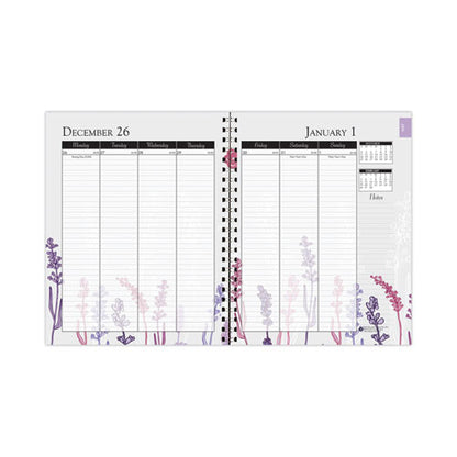 Recycled Wildflower Weekly/monthly Planner, Wildflower Artwork, 11 X 8.5, Gray/white/purple Cover, 12-month (jan-dec): 2024