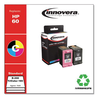 Remanufactured Black/tri-color Ink, Replacement For 60 (n9h63fn), 200/165 Page-yield