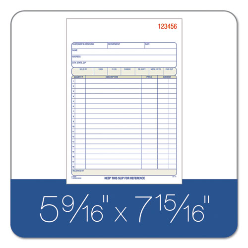 Tops Sales/order Book, Three-part Carbonless, 7.95 X 5.56, 50 Forms Total