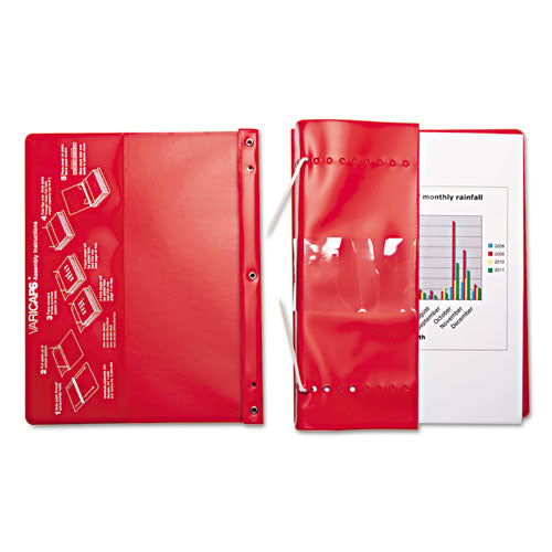 Varicap Expandable Binder, 2 Posts, 6" Capacity, 11 X 8.5, Red