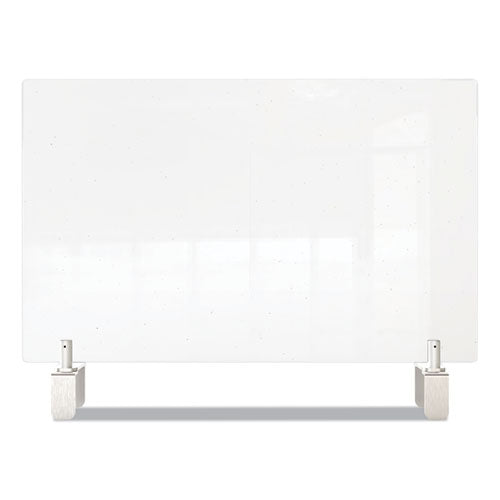 Clear Partition Extender With Attached Clamp, 29 X 3.88 X 30, Thermoplastic Sheeting