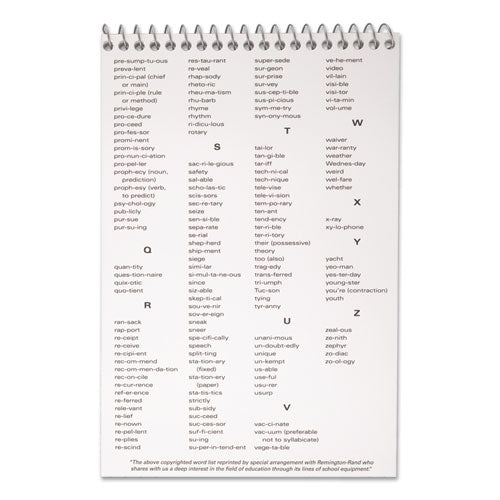 Spell-write Wirebound Steno Pad, Gregg Rule, Randomly Assorted Cover Colors, 80 White 6 X 9 Sheets