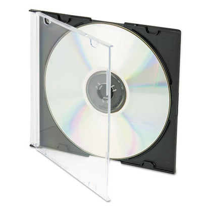 Cd/dvd Slim Jewel Cases, Clear/black, 25/pack