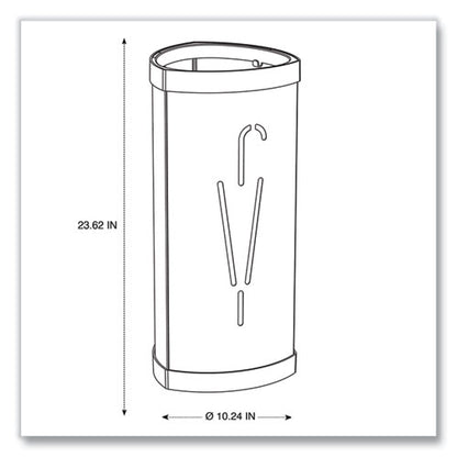 Triangular Umbrella Stand, Steel, 10.25w X 10.25d X 23.67h, Silver/black