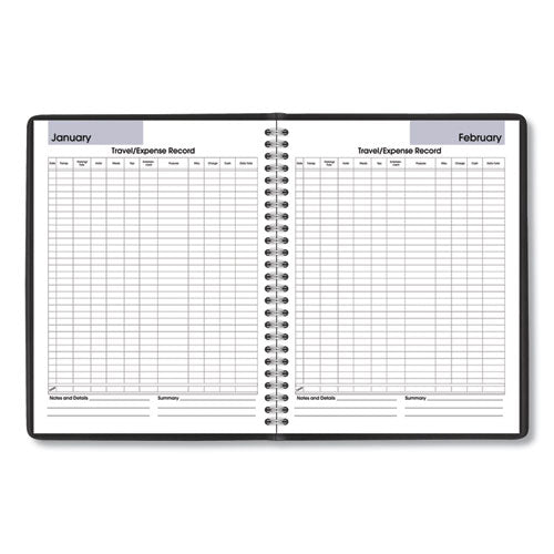 Dayminder Monthly Planner With Notes Column, Ruled Blocks, 8.75 X 7, Black Cover, 12-month (jan To Dec): 2024