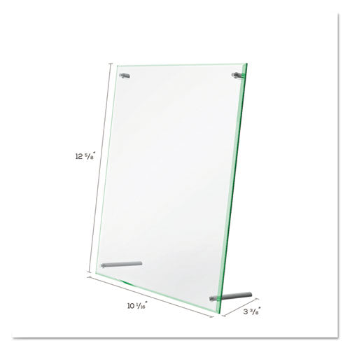 Superior Image Beveled Edge Sign Holder, Letter Insert, Clear/green-tinted Edges