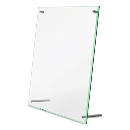 Superior Image Beveled Edge Sign Holder, Letter Insert, Clear/green-tinted Edges