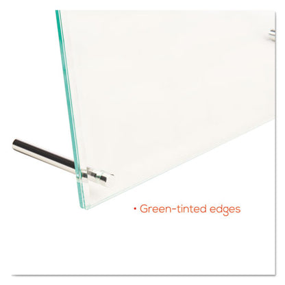 Superior Image Beveled Edge Sign Holder, Letter Insert, Clear/green-tinted Edges