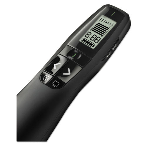 R800 Wireless Laser Presentation Remote W/lcd Display, Class 2, 100 Ft Range, Matte Black