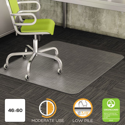 Duramat Moderate Use Chair Mat, Low Pile Carpet, Flat, 46 X 60, Rectangle, Clear