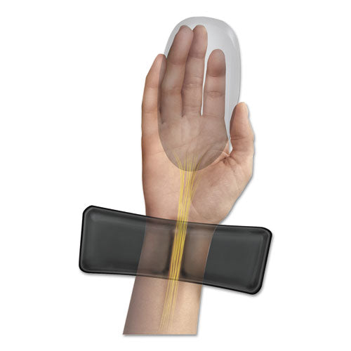 Gel Wrist Support With Attached Mouse Pad, 8.25 X 9.87, Black