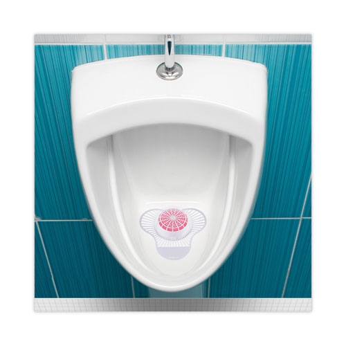 Urinal Screen With Para Deodorizer Block, Cherry Scent, 3 Oz, Red/white, 12/box