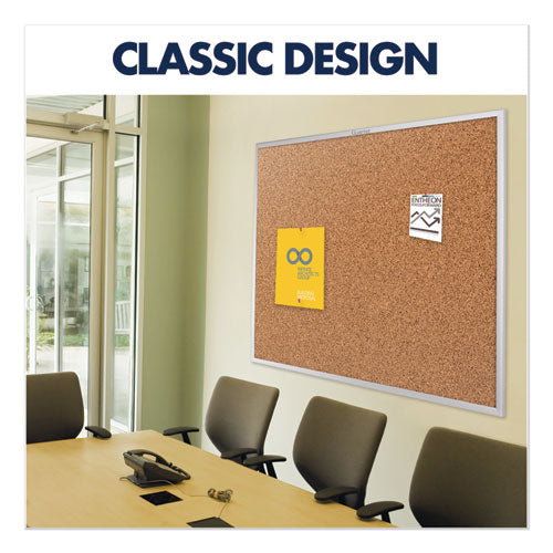 Classic Series Cork Bulletin Board, 96 X 48, Tan Surface, Silver Anodized Aluminum Frame