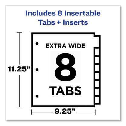 Insertable Big Tab Plastic 1-pocket Dividers, 8-tab, 11.13 X 9.25, Assorted, 1 Set