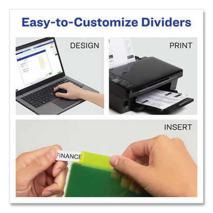 Insertable Big Tab Plastic 1-pocket Dividers, 8-tab, 11.13 X 9.25, Assorted, 1 Set