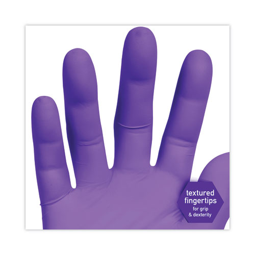 Purple Nitrile Exam Gloves, 242 Mm Length, Large, Purple, 100/box