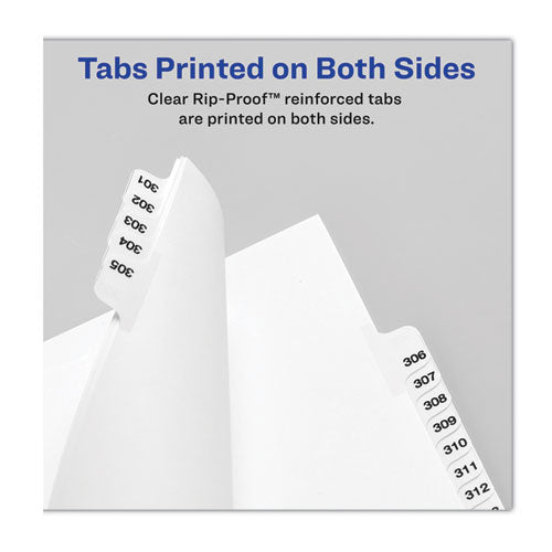 Preprinted Legal Exhibit Side Tab Index Dividers, Avery Style, 27-tab, A To Z, 14 X 8.5, White, 1 Set