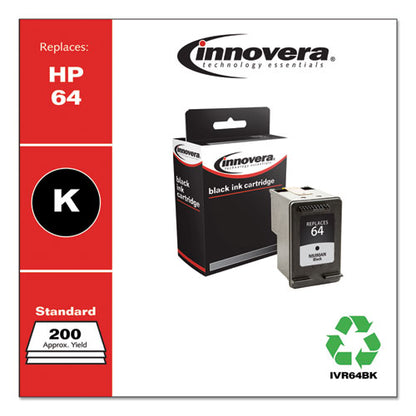 Remanufactured Black Ink, Replacement For 64 (n9j90an), 200 Page-yield