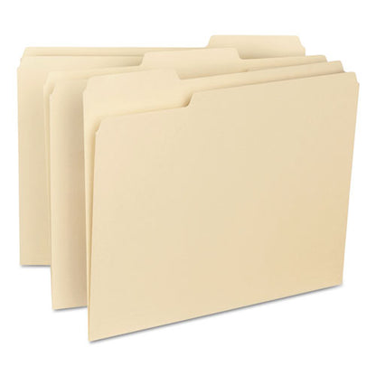 Interior File Folders, 1/3-cut Tabs: Assorted, Letter Size, 0.75" Expansion, Manila, 100/box