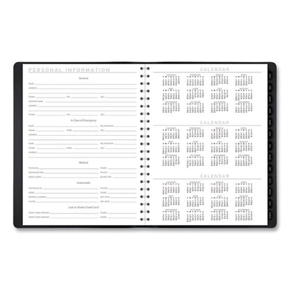 Contemporary Weekly/monthly Planner, Vertical-column Format, 11 X 8.25, Black Cover, 12-month (jan To Dec): 2024