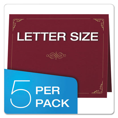 Certificate Holder, 11.25 X 8.75, Burgundy, 5/pack