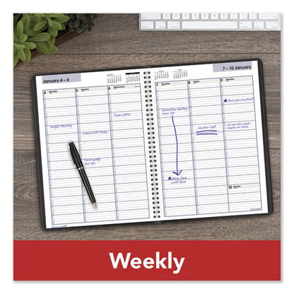 Dayminder Weekly Appointment Book, Vertical-column Format, 11 X 8, Black Cover, 12-month (jan To Dec): 2024