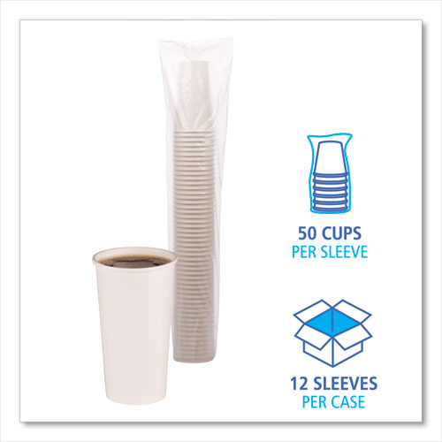 Paper Hot Cups, 20 Oz, White, 50 Cups/sleeve, 12 Sleeves/carton