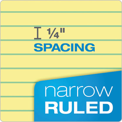 Double Docket Ruled Pads, Narrow Rule, 100 Canary-yellow 8.5 X 11.75 Sheets, 6/pack