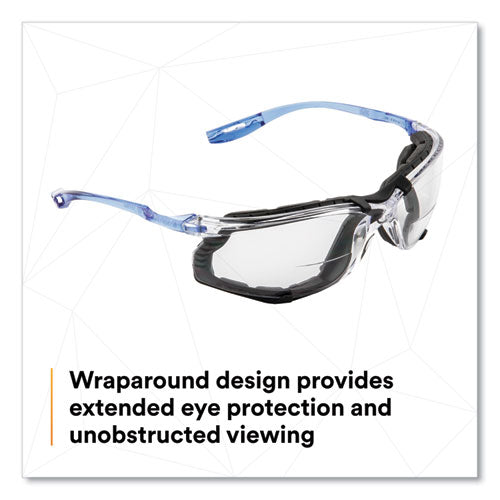 Ccs Protective Eyewear With Foam Gasket, Blue Plastic Frame, Clear Polycarbonate Lens