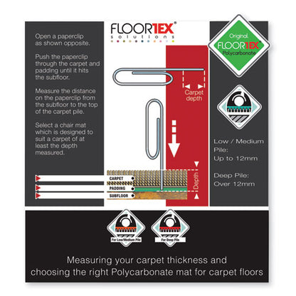 Cleartex Ultimat Polycarbonate Chair Mat For Low/medium Pile Carpet, 48 X 79, Clear